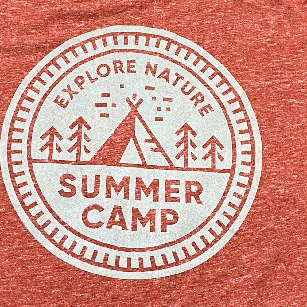LAT Red Melange Summer Camp Jersey Tee Youth Medium Short Sleeve Crew Neck